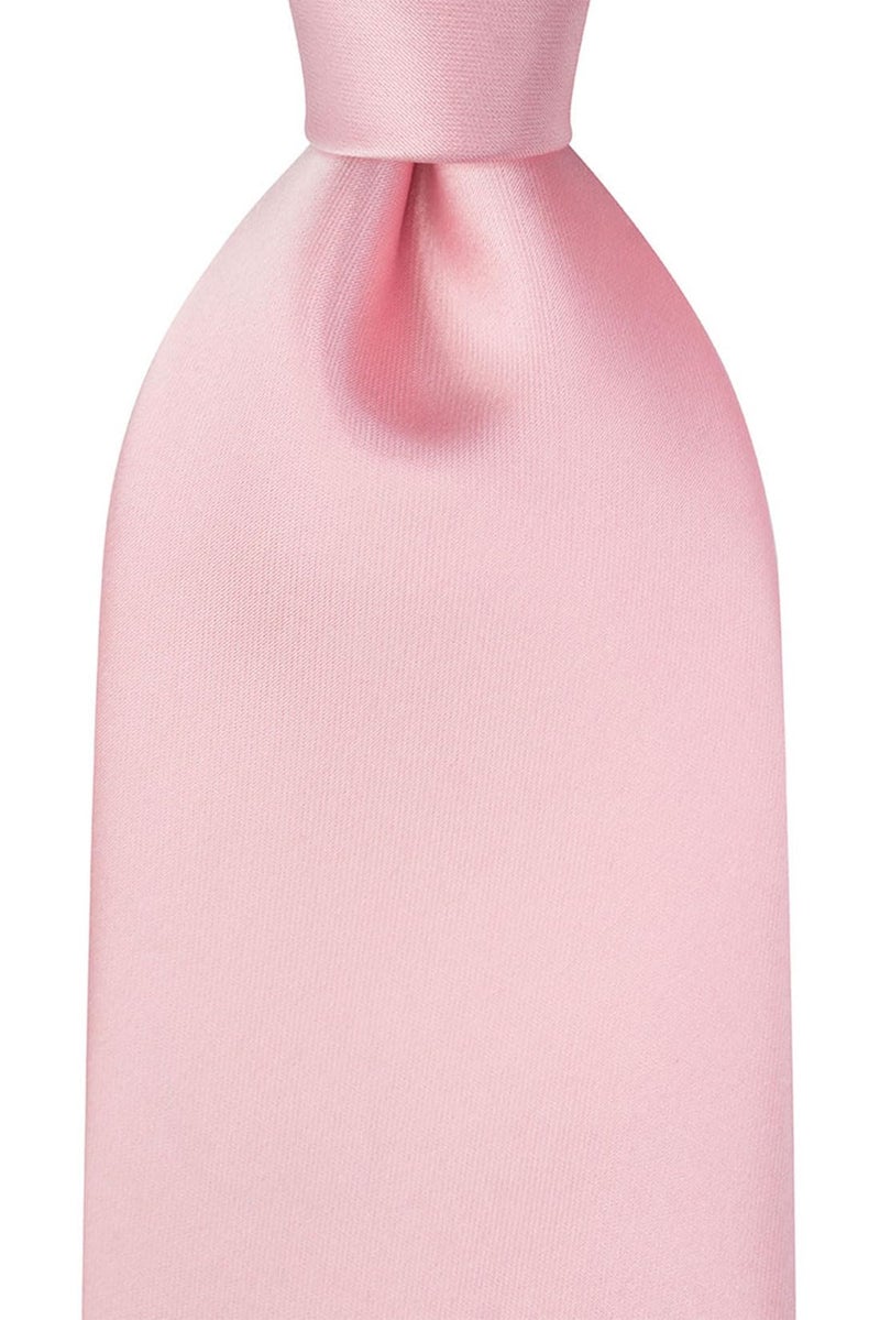 KissTies Pink Solid Tie Satin Wedding Ties Mens Necktie + Gift Box - Image 2